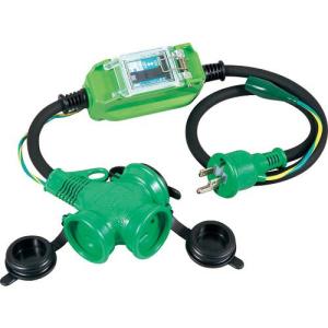 NICHIDO 防雨型ポッキン延長ブレーカ 100V 漏電しゃ断器付 1m ( PBW-EB-T ) 日動工業(株)｜orangetool