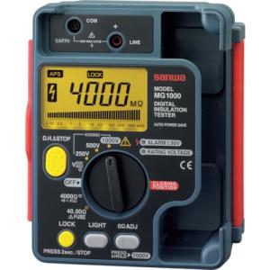 SANWA デジタル絶縁抵抗計 1000V/500V/250V ( MG1000 ) 三和電気計器(株)｜orangetool