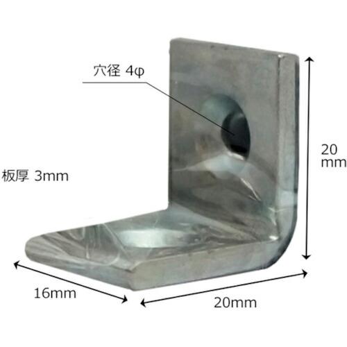 WAKI ユニクロ隅金特厚金折  20mm 4個入り  ( IH-080 )