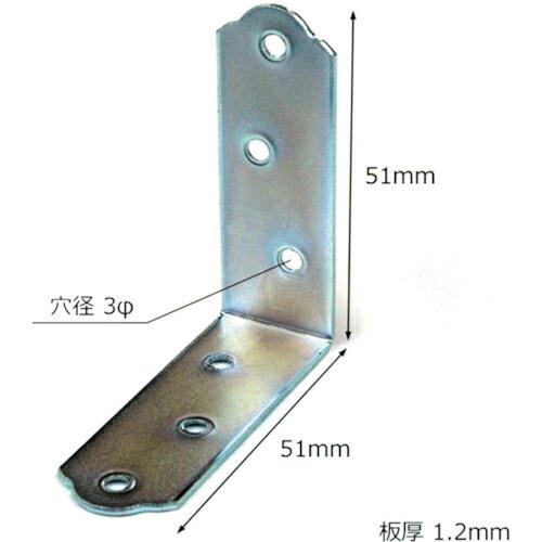 WAKI ユニクロ隅金 金折  51MM 4個入り  ( ML298 )