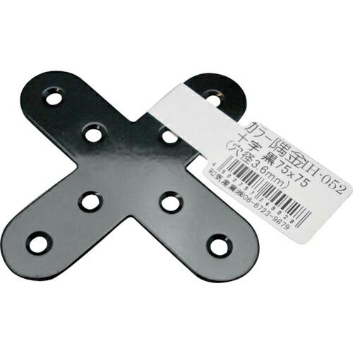 WAKI カラー隅金 十字 黒  75X75  ( IH-052 )