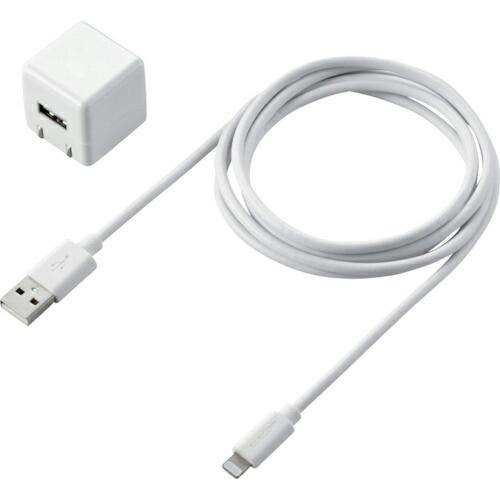 ELECOM LightningAC充電器 1.0A出力 ケーブル同梱 1.5m ホワイト ( MP...