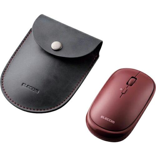 ELECOM BlueLEDマウス 薄型 Bluetooth対応 4ボタン ポーチ付 レッド ( M...