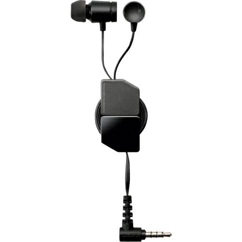 ELECOM ステレオイヤホン カナル型 直径3.5mm マイク付 9.2mmドライバー 巻取 ブラ...