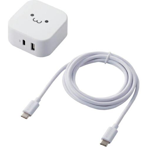 ELECOM AC充電器 20W+12W USB-C1ポート USB-A1ポート ケーブル付 1.5...