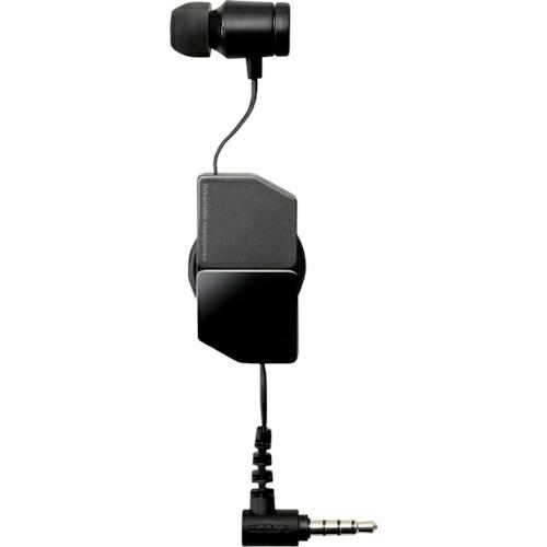 ELECOM モノラルイヤホン カナル型 直径3.5mm マイク付 9.2mmドライバー 巻取 ブラ...