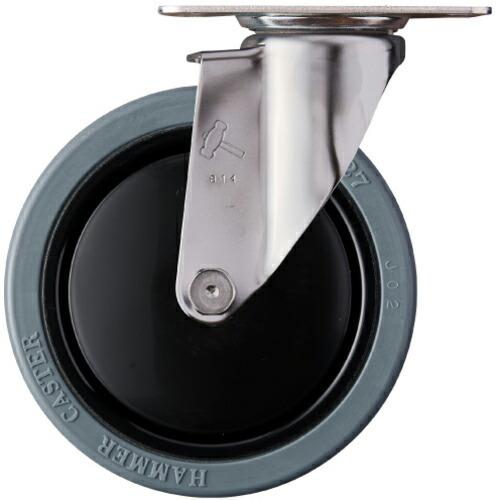 ハンマー オールステンレス静シリーズE型自在ゴム車 ( 320BBE-FR125 ) ハンマーキャス...