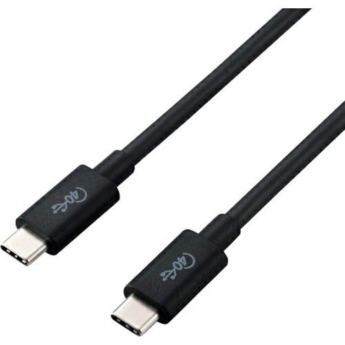 ELECOM USB4ケーブル C-Cタイプ 認証品 PD対応 40Gbps 0.8m ブラック (...
