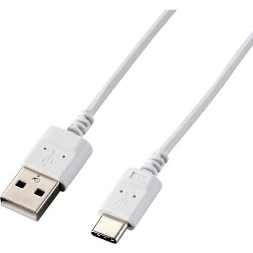 ELECOM USB Type-Cケーブル スマホ用 USB(A-C) 極細 1.0m ホワイト (...