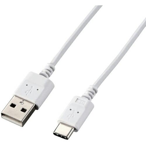 ELECOM USB Type-Cケーブル スマホ用 USB(A-C) 極細 2.0m ホワイト (...