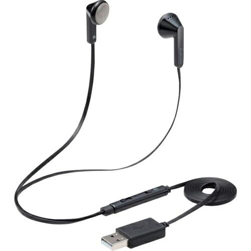 ELECOM インナーイヤー型ヘッドセット セミオープン ミュートスイッチ付 両耳 USB ブラック...