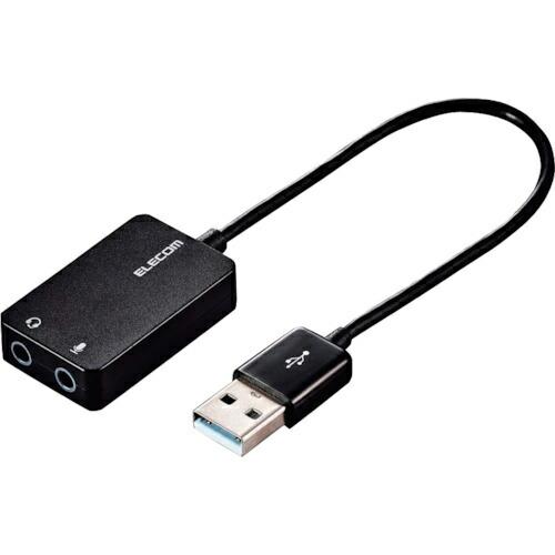 ELECOM USBオーディオ変換アダプタ 0.15m ブラック ( USB-AADC02BK )