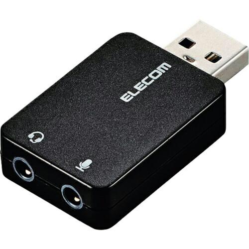 ELECOM USBオーディオ変換アダプタ ブラック ( USB-AADC01BK )