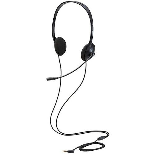 ELECOM 子ども専用ヘッドセット 回転式マイクアーム付 軽量 両耳 4極3.5mm ブラック (...