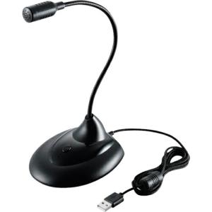 ELECOM スタンドマイク フレキシブルアーム ミュートボタン付き LED搭載 USB-A ブラック ( HS-MC07UBK )｜orangetool