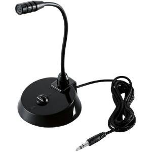 ELECOM スタンドマイク 小型 フレキシブルアーム ミュートボタン付き 3極3.5mm ブラック ( HS-MC07BK )｜orangetool