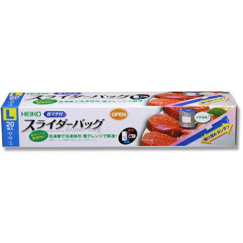 HEIKO フリーザーバッグ スライダー式 底マチ付 L 20枚入り  ( 004749003 )