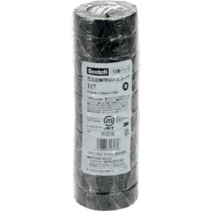 【SALE価格】3M ビニールテープ 117 黒 19mmX10m 10巻入り ( 117 BLA 10 10P ) スリーエム ジャパン(株)電力マーケット事業部｜orangetool