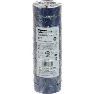 【SALE価格】3M ビニールテープ 117 青 19mmX10m 10巻入り ( 117 BLU 10 10P ) スリーエム ジャパン(株)電力マーケット事業部｜orangetool