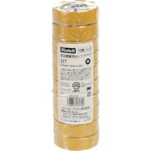 【SALE価格】3M ビニールテープ 117 黄 19mmX10m 10巻入り ( 117 YEL 10 10P ) スリーエム ジャパン(株)電力マーケット事業部｜orangetool