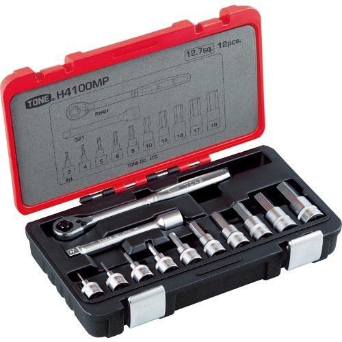 TONE ヘキサゴンソケットレンチセット 差込角12.7mm 12点セット ( H4100MP ) ...