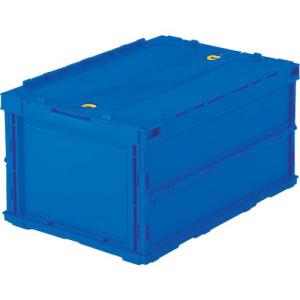 TRUSCO オリコン 薄型折りたたみコンテナ 40L ロックフタ付 ダークブルー ダークブルー ( TR-C40B DB ) トラスコ中山(株)｜orangetool