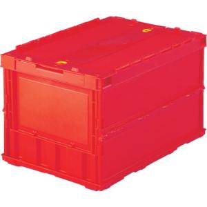TRUSCO オリコン 薄型折りたたみコンテナ 50L ロックフタ付 レッド 赤 ( TR-C50B R ) トラスコ中山(株)｜orangetool