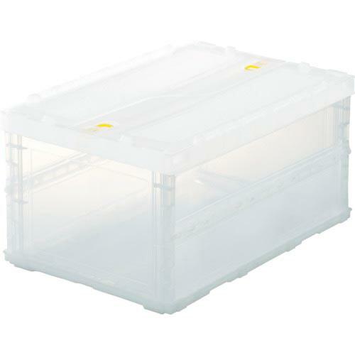 TRUSCO オリコン 薄型折りたたみコンテナスケルコン 40Lロックフタ付  透明 ( TSK-C...