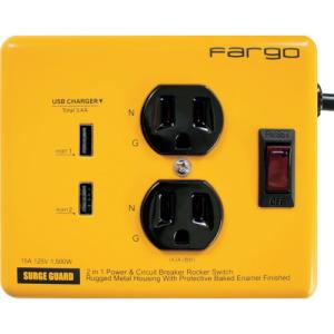 Fargo スチールタップ AC2個口 3.4A USB 2ポート イエロー ( PT410YE ) (株)ファーゴ｜ORANGE TOOL TOKIWA
