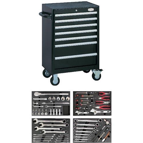 【SALE価格】TONE 整備用工具セット ツールキャビネットセット(マットブラック) 間口676×...