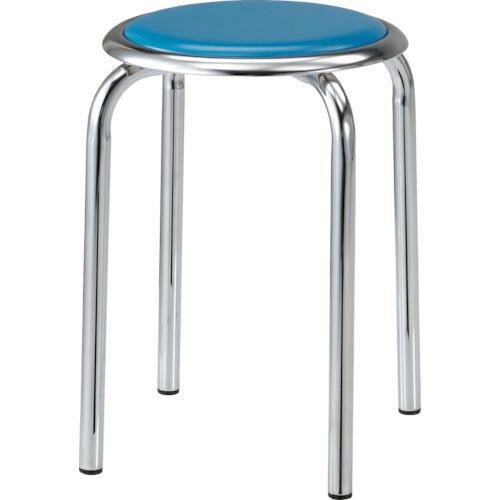 TRUSCO 丸イス メッキ仕上げ脚 Φ320XH445 ブルー ( TM-24M-B ) トラスコ...