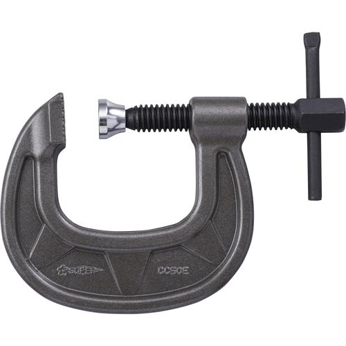 【SALE価格】スーパー シャコ万力(C型)強力ワイドタイプ 50mm メタリックグレー焼付塗装 (...