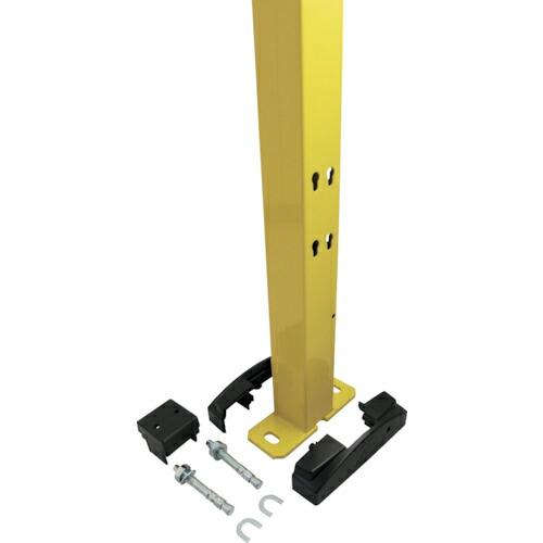 AXELENT 安全柵エックスガード ポスト50角 高さ1400mm 色イエロー アンカーボルト2個...