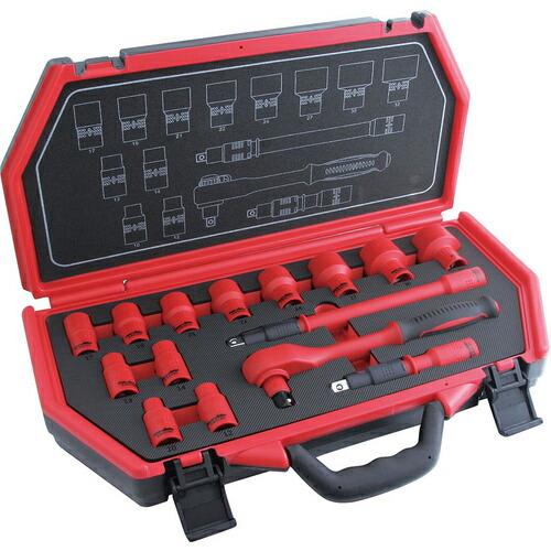 Pro-Auto 1/2&quot;DR.15PCS 絶縁工具セット ( P-E415A ) スエカゲツール(...