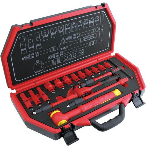 Pro-Auto 3/8&quot;DR.17PC.絶縁工具セット 9.5mm ( P-E317F ) スエカ...