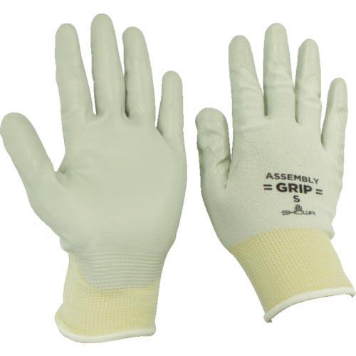 SHOWA ニトリルゴム背抜き手袋 No370組立グリップ グレー Sサイズ ( NO370S )