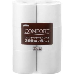 クレシア トイレットペーパー コンフォート サービスロール 200MX6ロール 芯なし ( 11305 ) 日本製紙クレシア(株)｜orangetool