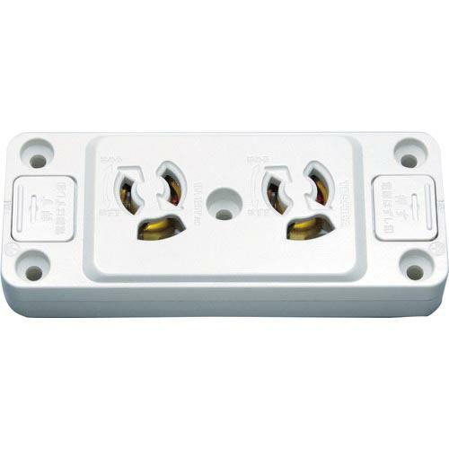 【SALE価格】明工 抜け止め接地ダブルコンセント ( ME8631 )