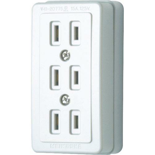 【SALE価格】明工 トリプルコンセント(白) ( MR2775W )