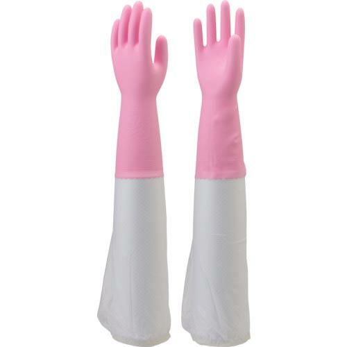 【SALE価格】SHOWA 腕カバー付手袋厚手 No140 ピンク Mサイズ ( NO140-MP ...
