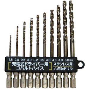 ウイニングボア 10本組新快削六角軸ドリルセット(強ネジレコバルトハイス) 10本組φ1.5~φ5.0mm ( PS902 ) スエカゲツール(株) (メーカー取寄)｜orangetool