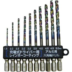 ウイニングボア 10本組新快削六角軸ドリルセット(レインボーコーティング) 10本組φ1.5~φ5.0mm ( PS597 ) スエカゲツール(株) (メーカー取寄)｜orangetool