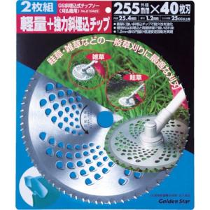 GS 斜埋込チップソー255mm40枚刃2枚組 ( 210429 ) キンボシ(株)｜orangetool