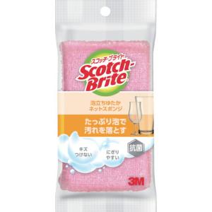 3M スコッチ・ブライト 泡立ちゆたか ネットスポンジ ピンク ( WNT-77KP ) スリーエム ジャパン(株)コンシューマーマーケット販売本部｜orangetool