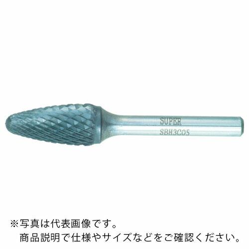 スーパー スーパー超硬バー 重切削用 ロー付タイプ 砲弾型 刃径:9.5mm 軸径:6.0mm ( ...