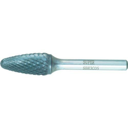 スーパー スーパー超硬バー 重切削用 ロー付タイプ 砲弾型 刃径:12.7mm 軸径:6.0mm (...