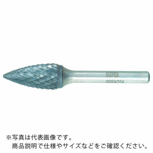 スーパー スーパー超硬バー 重切削用 ロー付タイプ ポイント型 刃径:9.5mm 軸径:6.0mm ...
