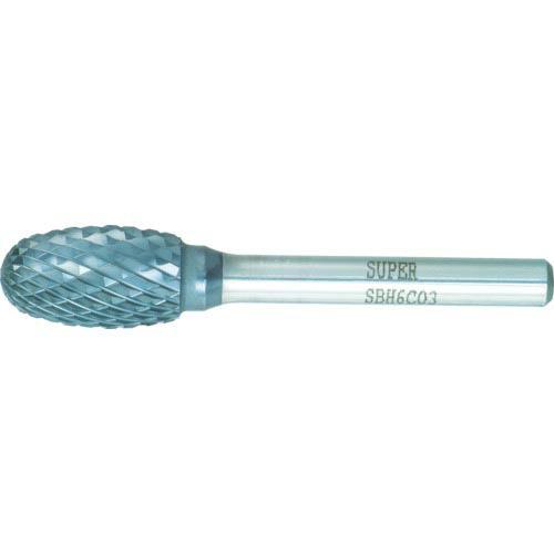 スーパー スーパー超硬バー 重切削用 ロー付タイプ 卵型 刃径:12.7mm 軸径:6.0mm ( ...