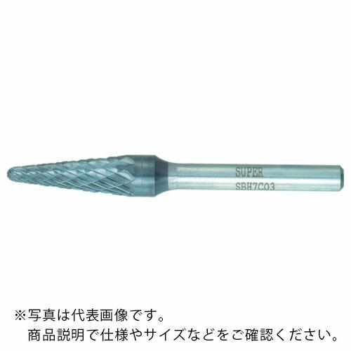 スーパー スーパー超硬バー 重切削用 ロー付タイプ テーパー型 刃径:12.7mm 軸径:6.0mm...