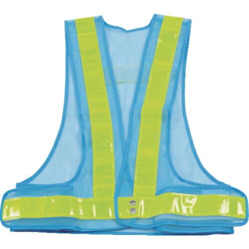 【SALE価格】TRUSCO 安全ベスト 水色*イエロー ポリエステル製 ( TKA-380A )